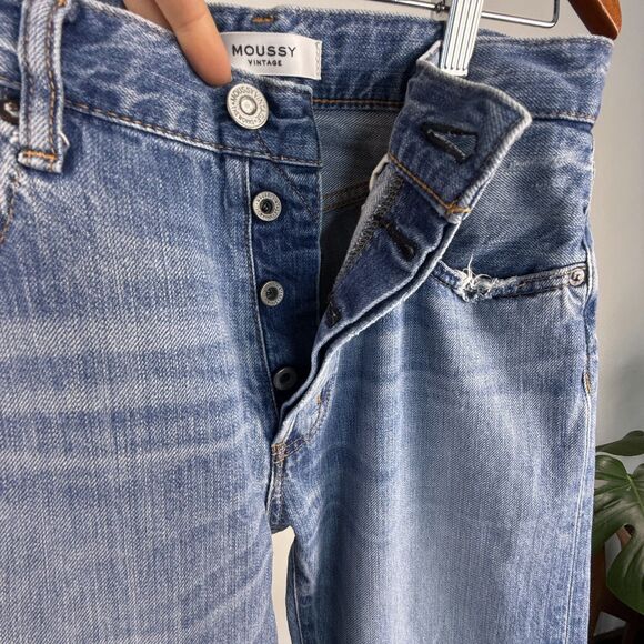 MOUSSY Vintage Jeans Women’s 26 | High Rise Straight Leg Raw Hem Denim - Picture 5 of 12